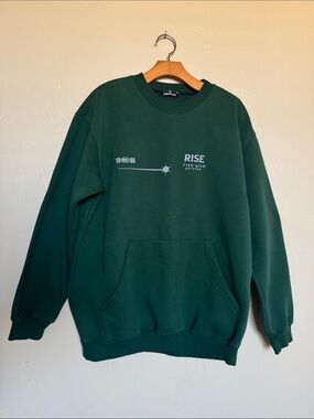 Rise Graphic Crewneck Sweater - Dark Green